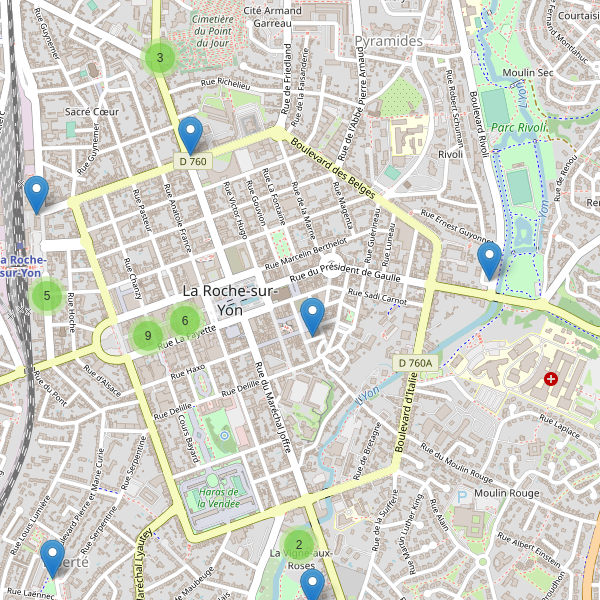 Carte des stationnement-velos à La Roche-sur-Yon Thumbnail