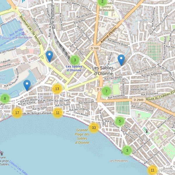 Carte des stationnement-velos à Les Sables-d'Olonne Thumbnail