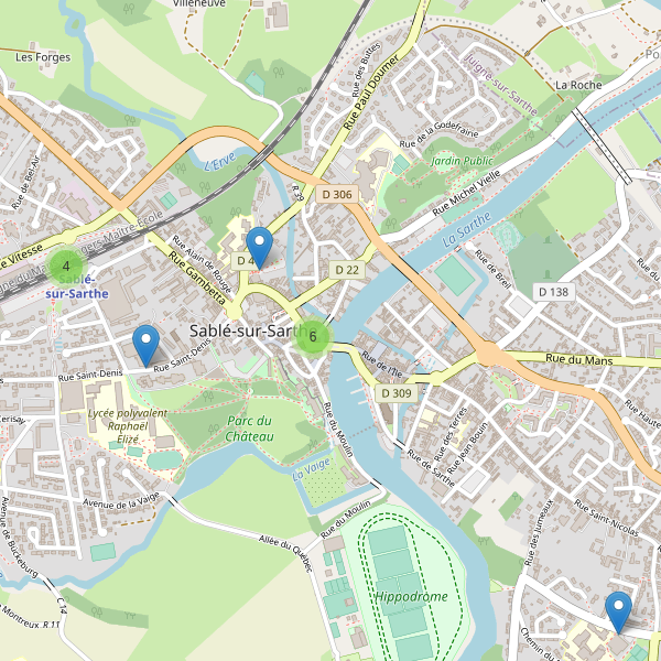 Carte des stationnement-velos à Sablé-sur-Sarthe Thumbnail