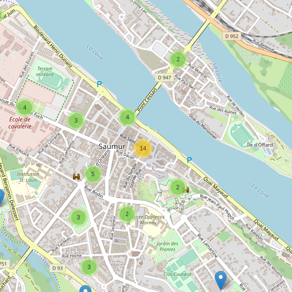 Carte des stationnement-velos à Saumur Thumbnail
