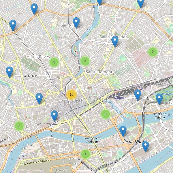 Thumbnail Carte des supermarchés à Nantes