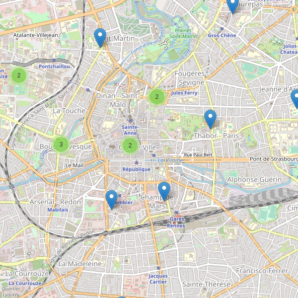 Carte des bibliotheques à Rennes Thumbnail