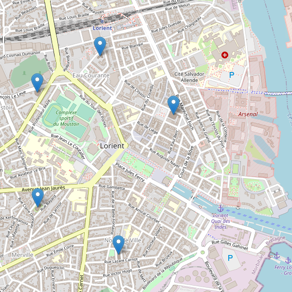 Carte des eglises à Lorient Thumbnail