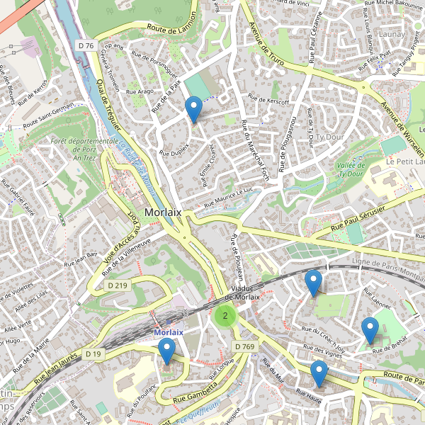 Carte des eglises à Morlaix Thumbnail