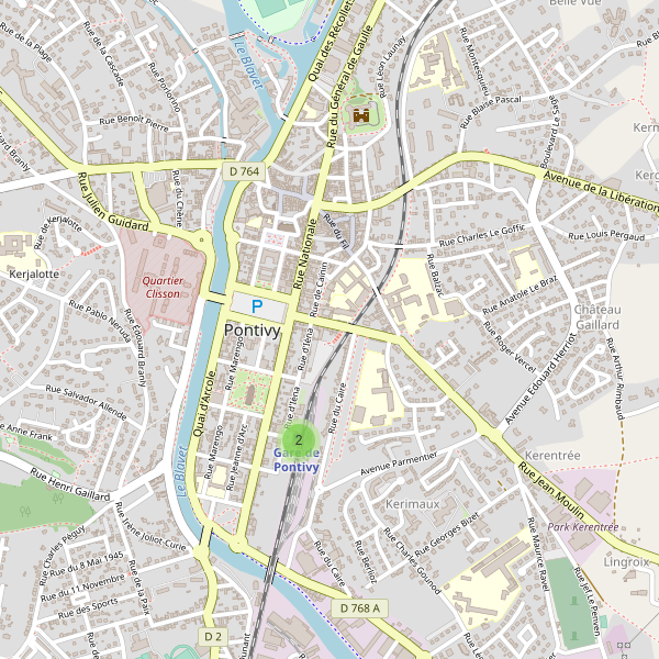 Carte des gares à Pontivy Thumbnail