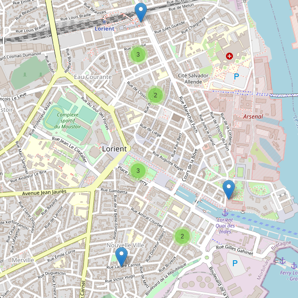 Thumbnail Carte des hôtels à Lorient