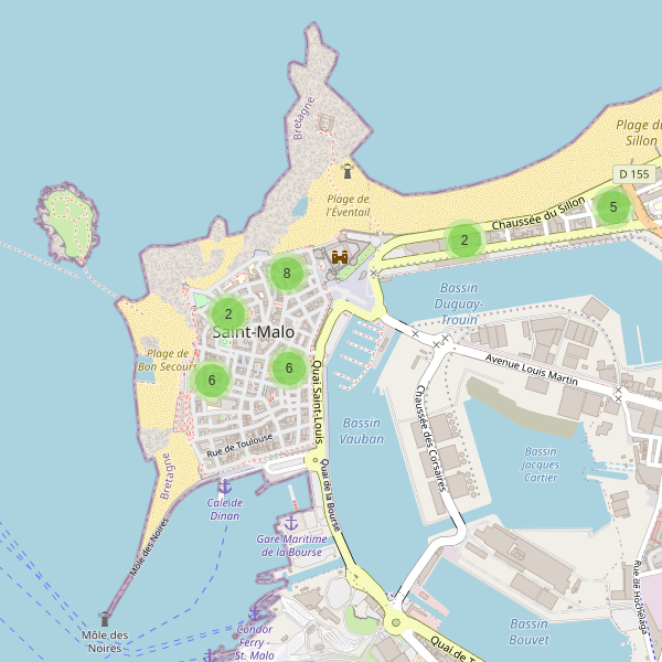 Thumbnail Carte des hôtels à Saint-Malo