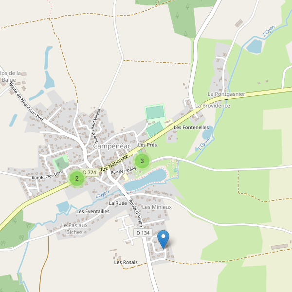 Carte des parkings à Campénéac Thumbnail
