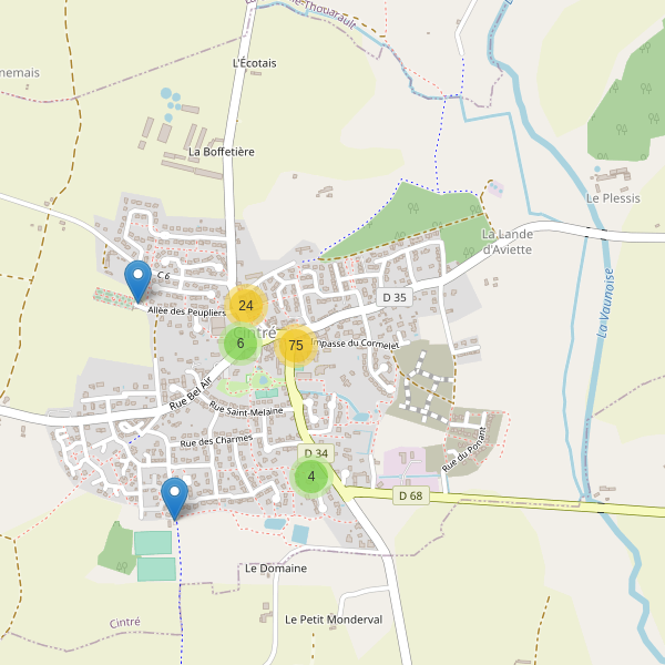 Carte des parkings à Cintré Thumbnail