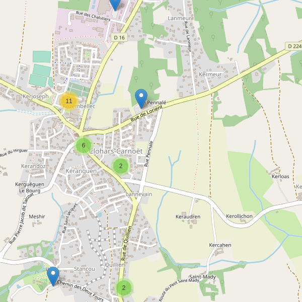 Carte des parkings à Clohars-Carnoët Thumbnail