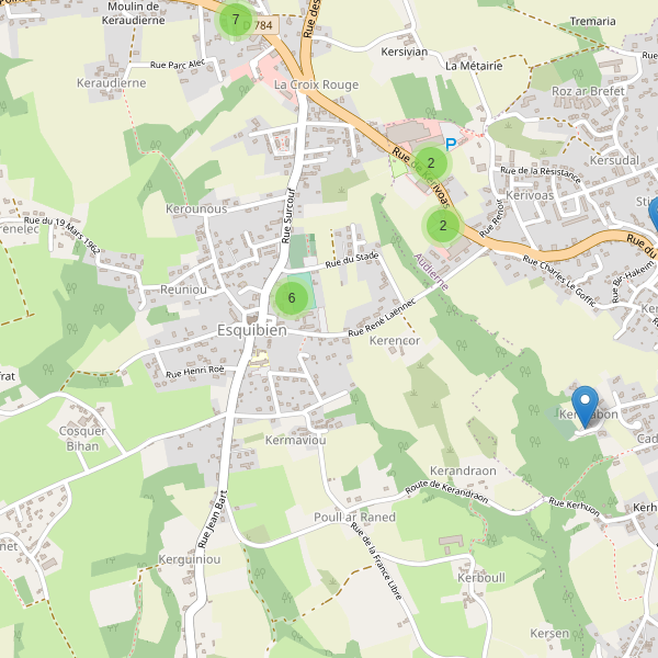 Carte des parkings à Esquibien Thumbnail