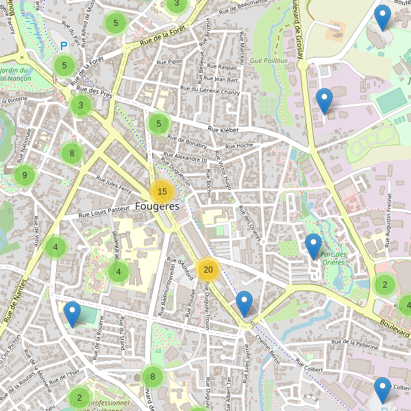 Thumbnail Carte des parkings à Fougères