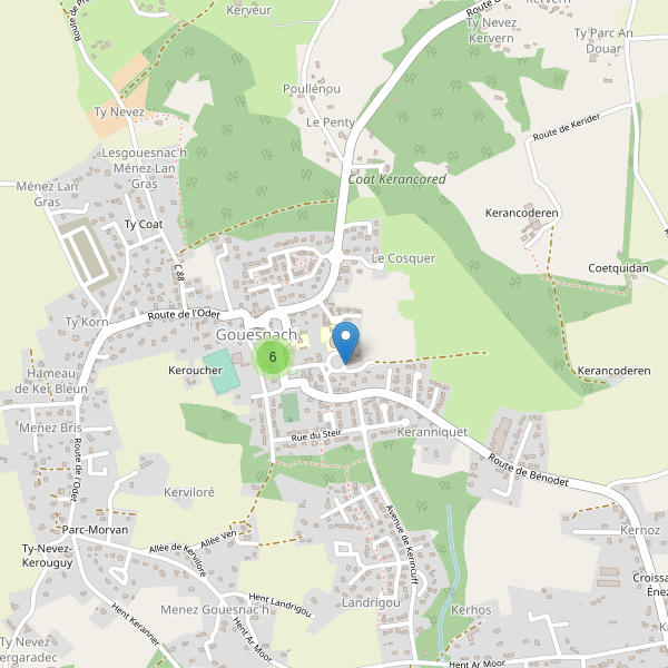 Carte des parkings à Gouesnach Thumbnail