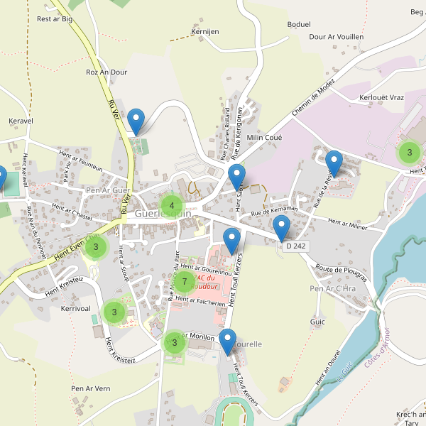 Carte des parkings à Guerlesquin Thumbnail