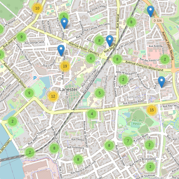 Thumbnail Carte des parkings à Lanester