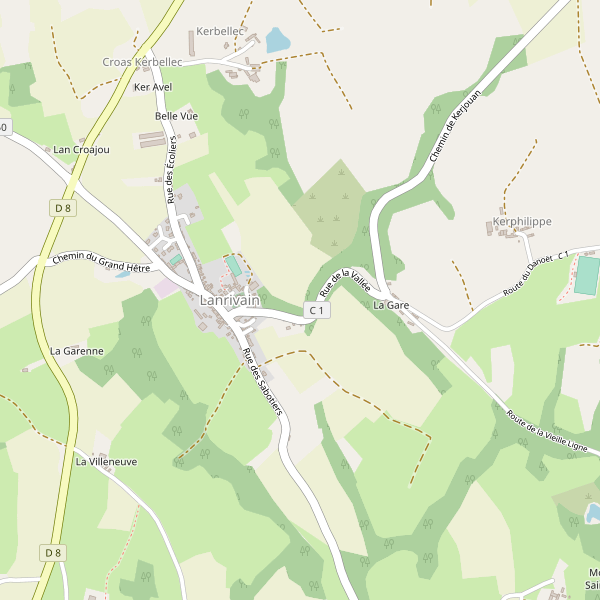 Carte des parkings à Lanrivain Thumbnail