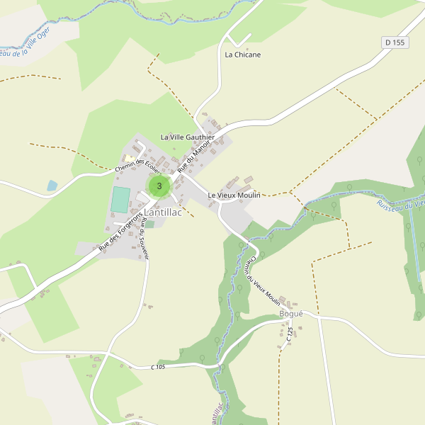 Carte des parkings à Lantillac Thumbnail