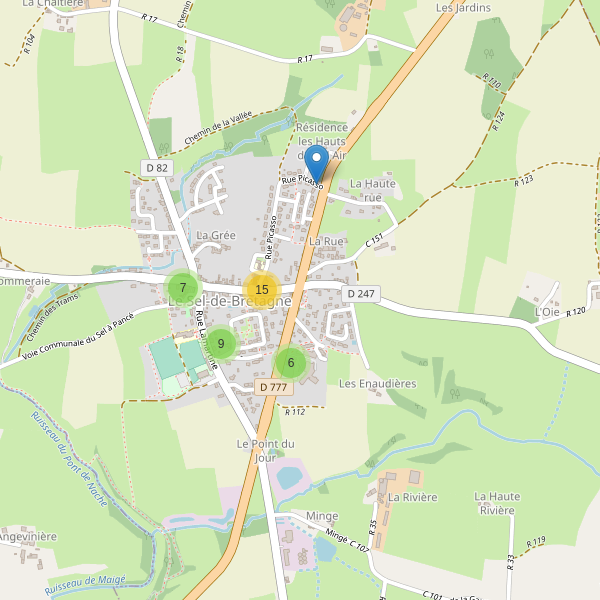 Carte des parkings à Le Sel-de-Bretagne Thumbnail