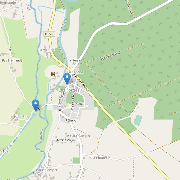 Carte des parkings à Les Forges (Morbihan) Thumbnail