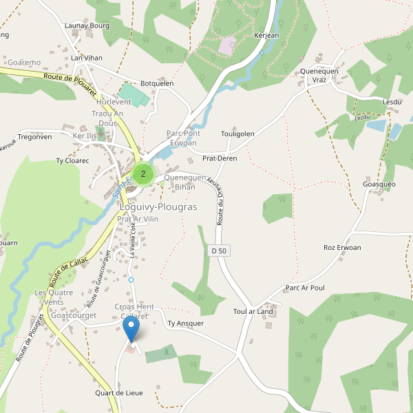 Carte des parkings à Loguivy-Plougras Thumbnail