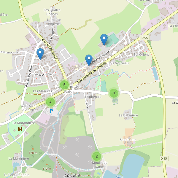 Carte des parkings à Louvigné-de-Bais Thumbnail