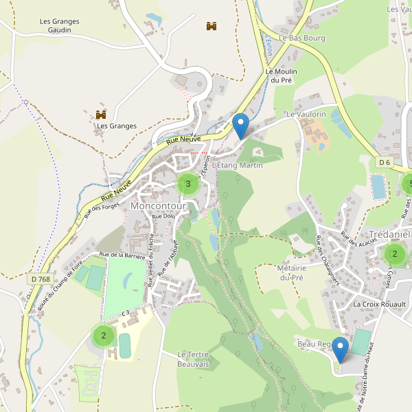 Carte des parkings à Moncontour (Côtes-d'Armor) Thumbnail