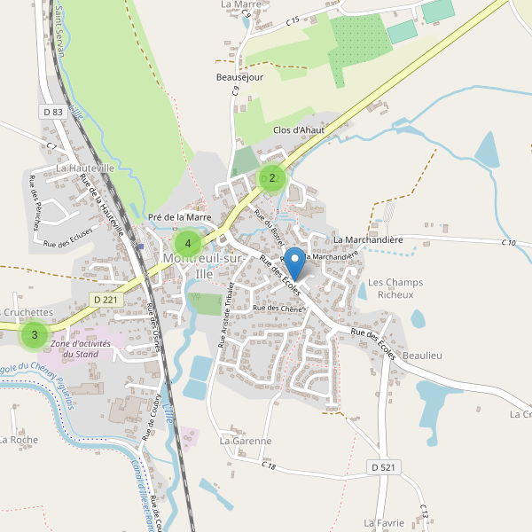 Carte des parkings à Montreuil-sur-Ille Thumbnail