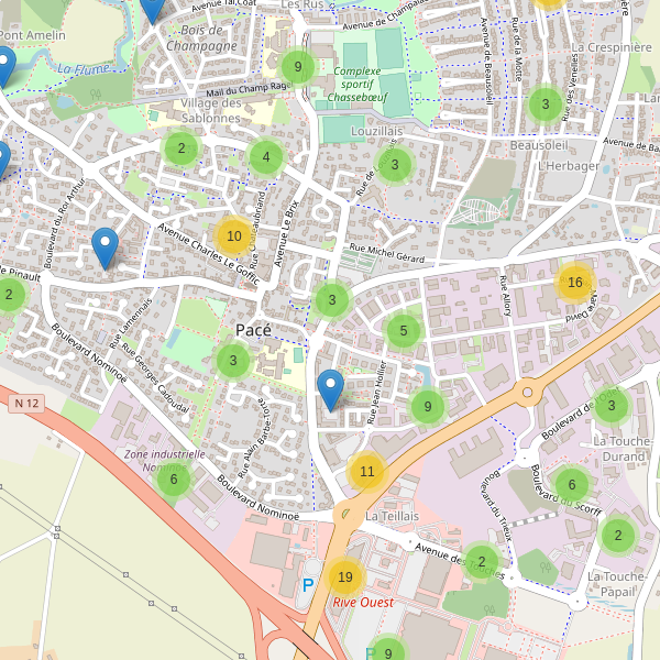 Carte des parkings à Pacé (Ille-et-Vilaine) Thumbnail