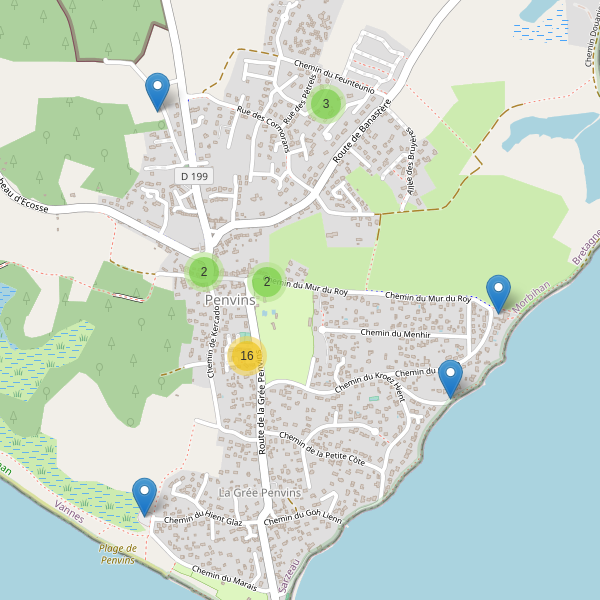 Carte des parkings à Penvins Thumbnail