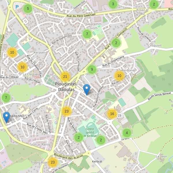 Carte des parkings à Plougastel-Daoulas Thumbnail