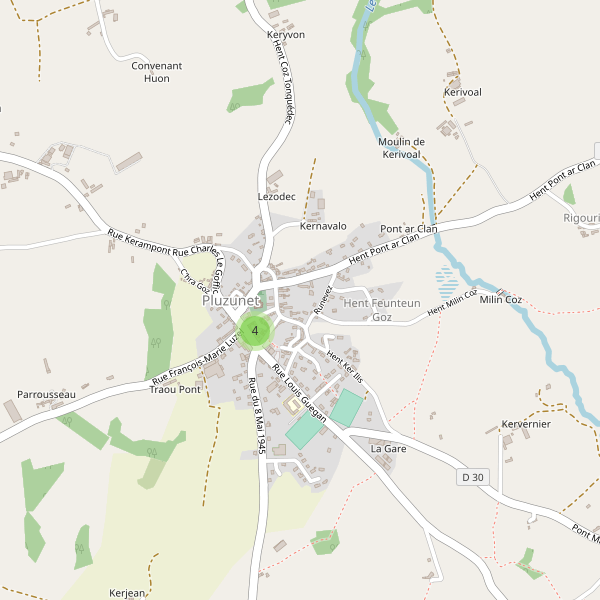 Carte des parkings à Pluzunet Thumbnail