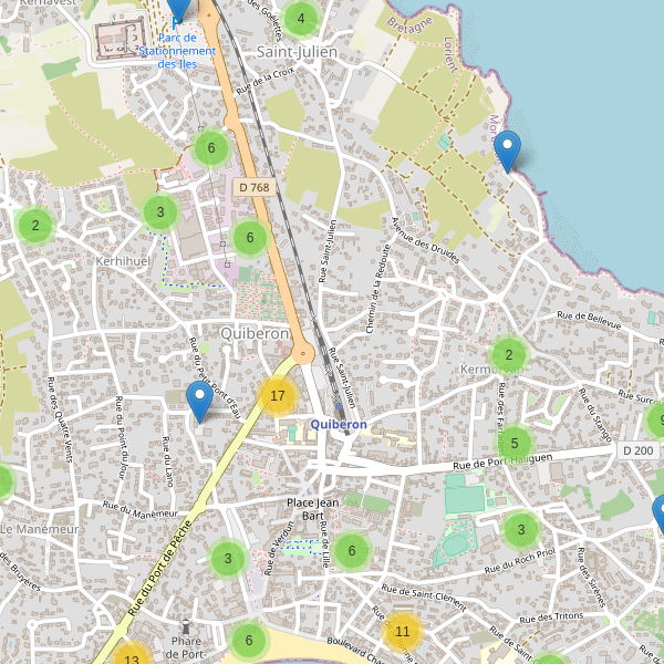 Carte des parkings à Quiberon Thumbnail