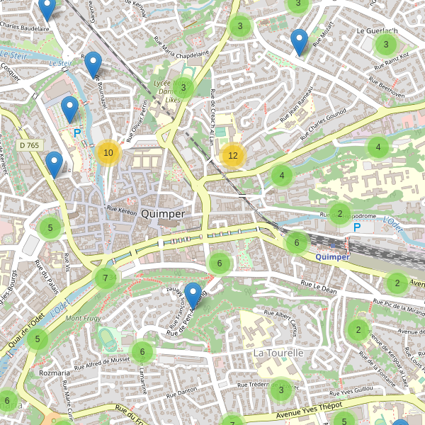 Thumbnail Carte des parkings à Quimper