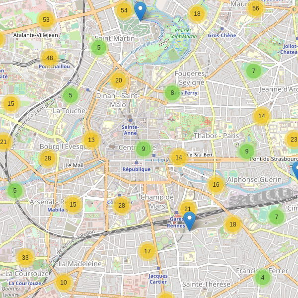 Thumbnail Carte des parkings à Rennes