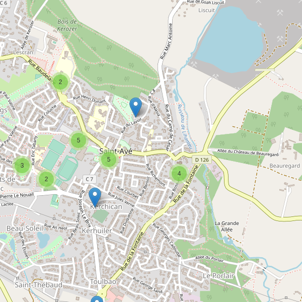 Carte des parkings à Saint-Avé Thumbnail