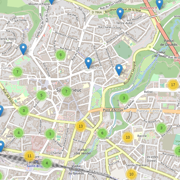 Thumbnail Carte des parkings à Saint-Brieuc