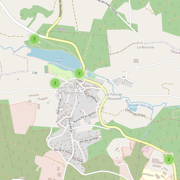 Carte des parkings à Saint-Malo-de-Beignon Thumbnail