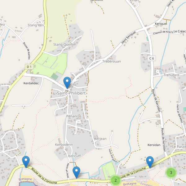 Carte des parkings à Saint-Philibert (Finistère) Thumbnail