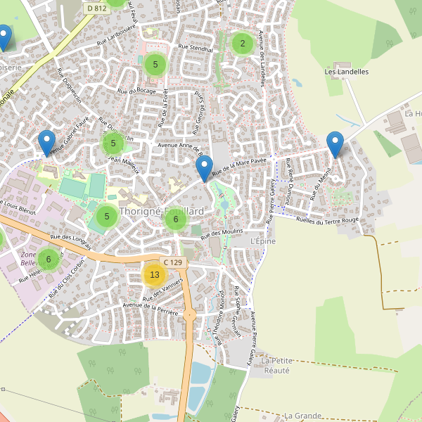 Carte des parkings à Thorigné-Fouillard Thumbnail