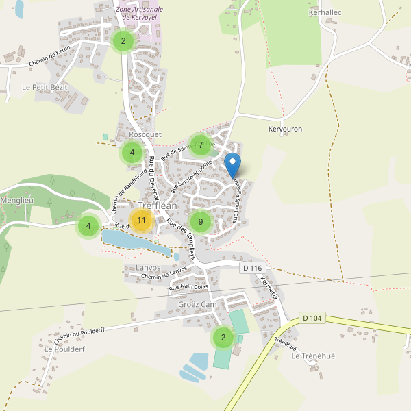 Carte des parkings à Treffléan Thumbnail