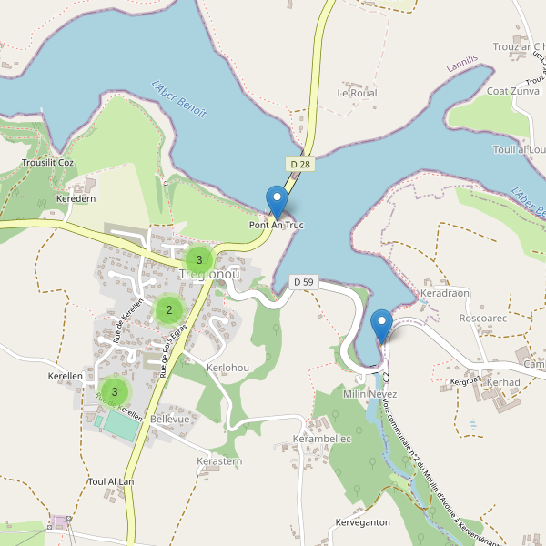 Carte des parkings à Tréglonou Thumbnail