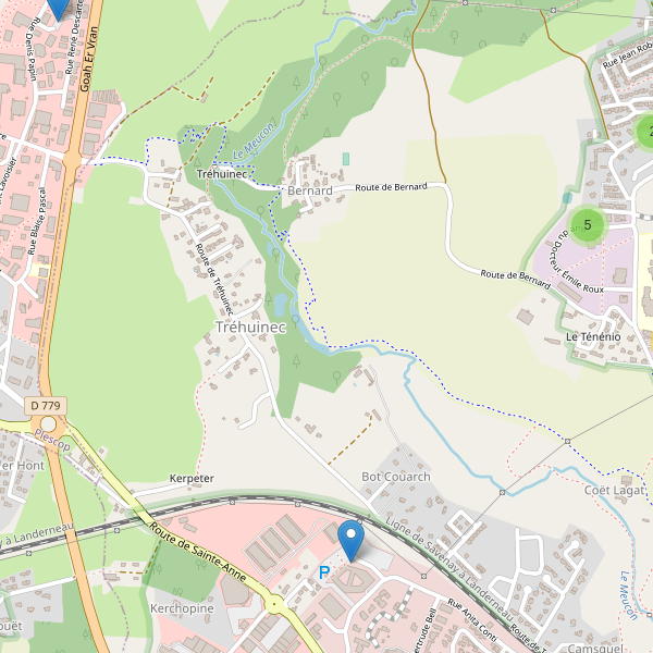 Carte des parkings à Tréhuinec Thumbnail