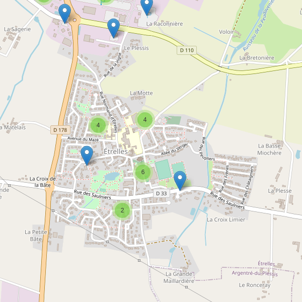 Carte des parkings à Étrelles (Ille-et-Vilaine) Thumbnail