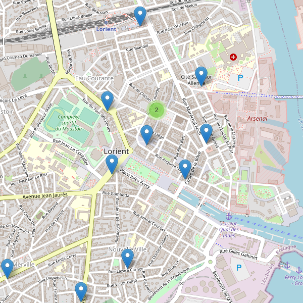 Carte des pharmacies à Lorient Thumbnail