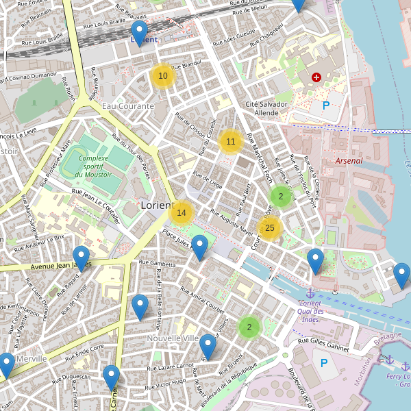 Carte des restaurants à Lorient Thumbnail