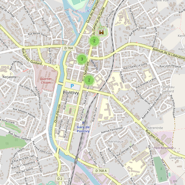 Carte des restaurants à Pontivy Thumbnail