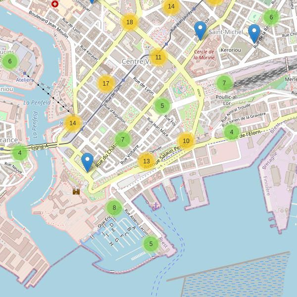 Carte des stationnement-velos à Brest Thumbnail