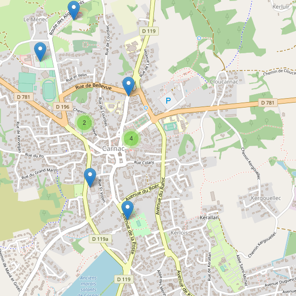 Carte des stationnement-velos à Carnac Thumbnail