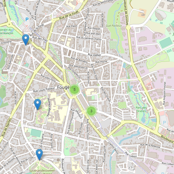 Carte des stationnement-velos à Fougères Thumbnail