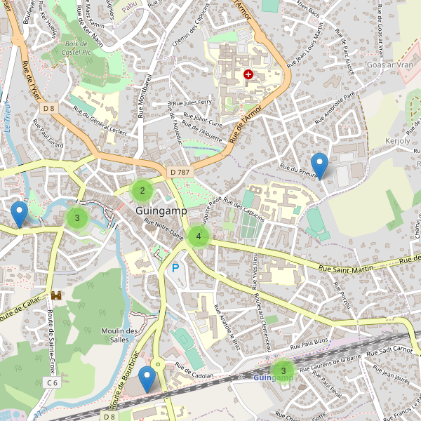 Carte des stationnement-velos à Guingamp Thumbnail